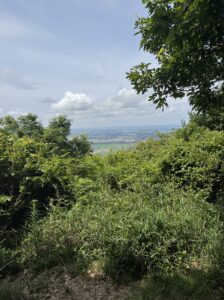 雨引山山頂から見える筑波山と田園風景の眺望